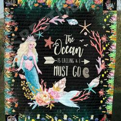 Mermaid The Ocean Is Calling Clt250638 Quilt Blanket and Home Decor