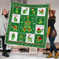 Merry Xmas Turtle Funny Xmas Gift Turtle Lover Quilt and Home Decor
