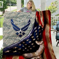 Mhqvet2001 United States Air Force Quilt Blanket and Home Decor