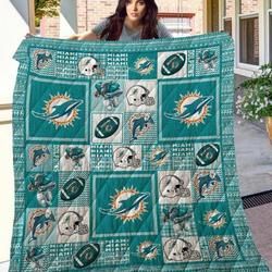 Miami Dolphins Quilt Blanket and Home Decor