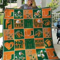 Miami Hurricanes Quilt Blanket B100611  Quilt and Home Decor