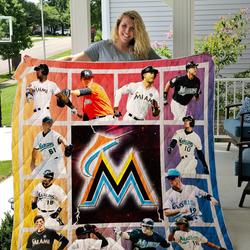 Miami Marlins Quilt Blanket and Home Decor