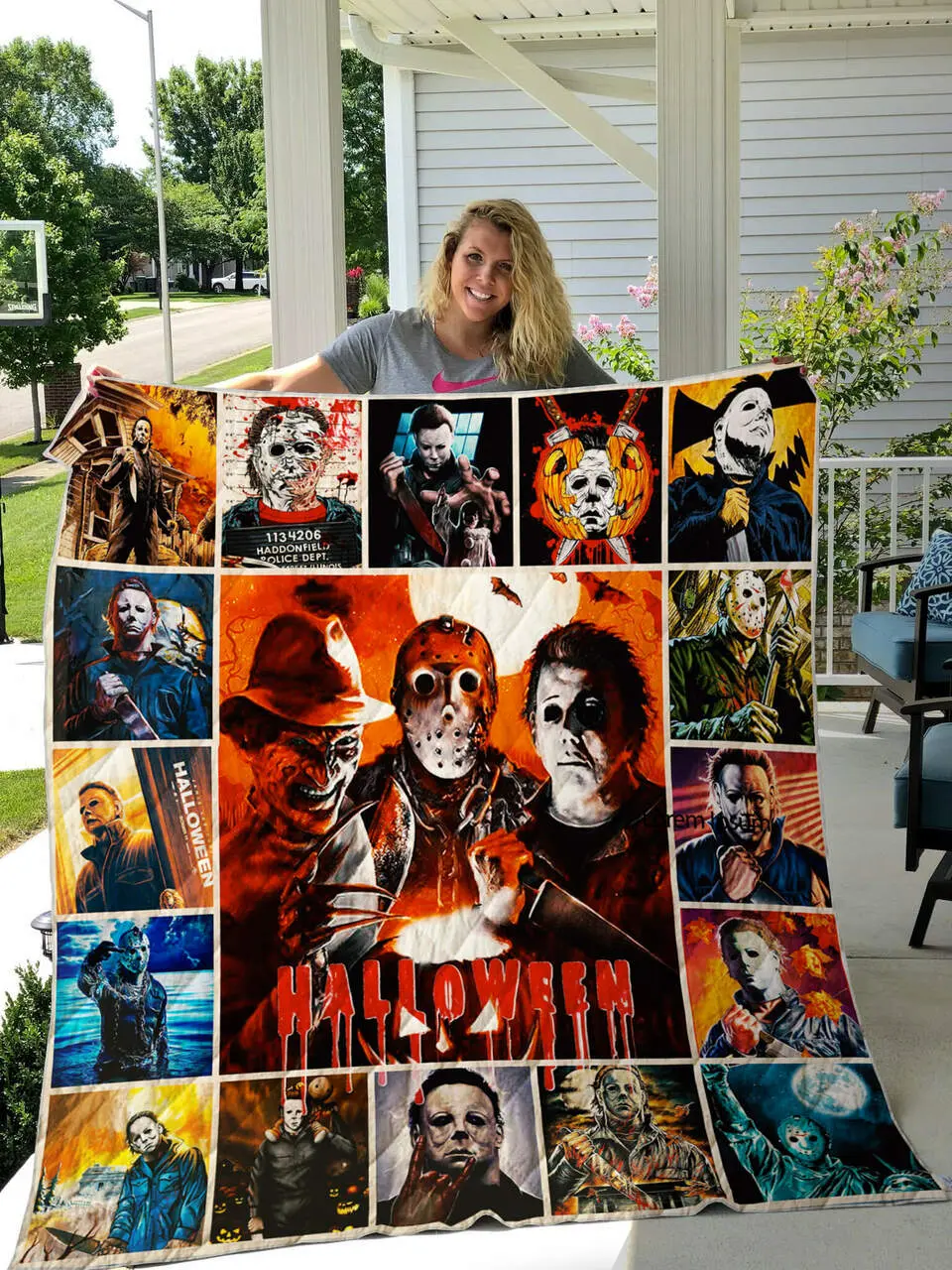 Michael Myers Halloween Quilt Blanket and Home Decor