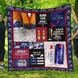 Michelob Ultra Funny Gift Idea For Beer Lover Quilt and Home Decor