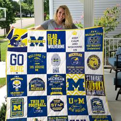 Michigan Wolverines Quilt Blanket 02      and Home Decor
