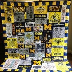 Michigan Wolverines Ver3 Blanket Th1507 Quilt and Home Decor