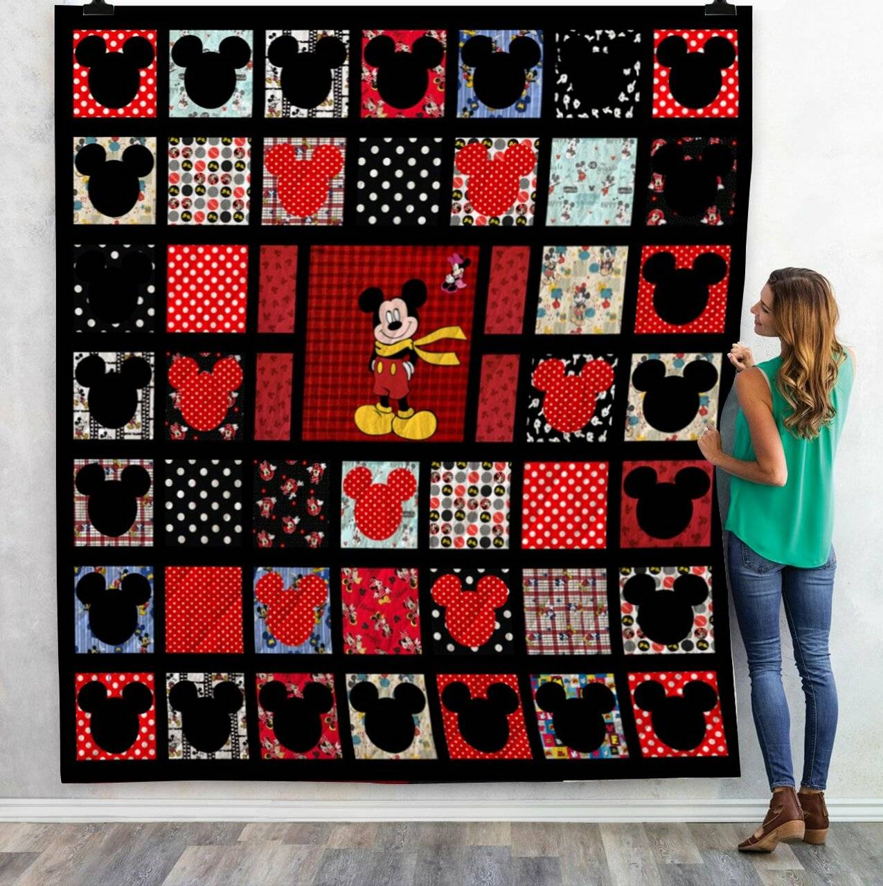 Mickey 90 Year Celebrates Quilt Quilt and Home Decor