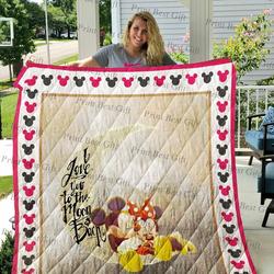 Mickey And Minnie Love  Poster Quilt Blanket and Home Decor