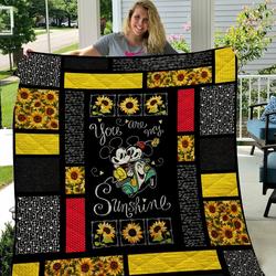Mickey And Minnie Mouse Sunshine Quilt  Quilt and Home Decor