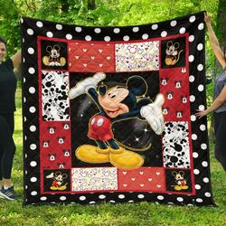 Mickey Disney Cartoon Fan Gift Idea Quilt and Home Decor