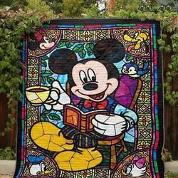 Mickey Mouse Book Coffee Quilt Blanket  Quilt and Home Decor