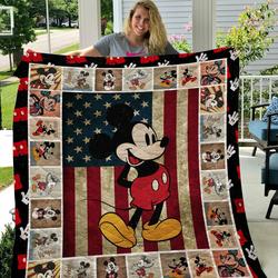 Mickey Mouse Flag Us Quilt and Home Decor
