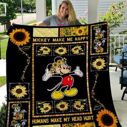 Mickey Mouse Make Me Happy Quilt  Quilt and Home Decor