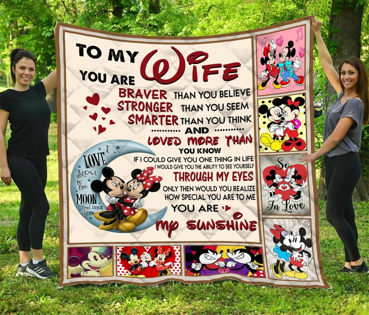 Mickey Mouse To My Wife Quilt Blanket and Home Decor