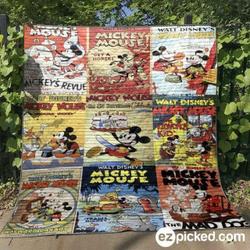 Mickey Poster Quilt Blanket Tt99  Quilt and Home Decor