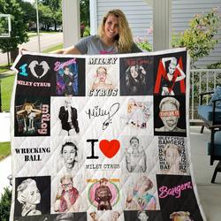 Miley Cyrus T Shirts Quilt Blanket and Home Decor