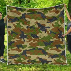 Military Green Camouflage Cl17100375Mdq Quilt Blanket and Home Decor