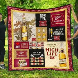 Miller High Life Funny Gift For Beer Lover Quilt and Home Decor