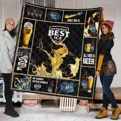 MilS Best Ice All I Need Is Beer Gift Idea Quilt and Home Decor
