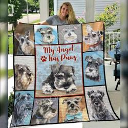 Miniature Schnauzer Awesome O Quilt Cn and Home Decor