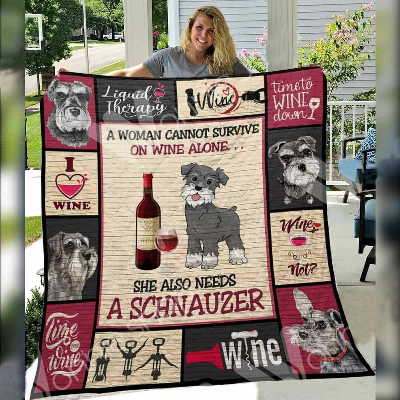 Miniature Schnauzer Dog E Quilt Derqmk and Home Decor