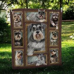Miniature Schnauzer Frame Cl09100121Mdq Quilt Blanket and Home Decor