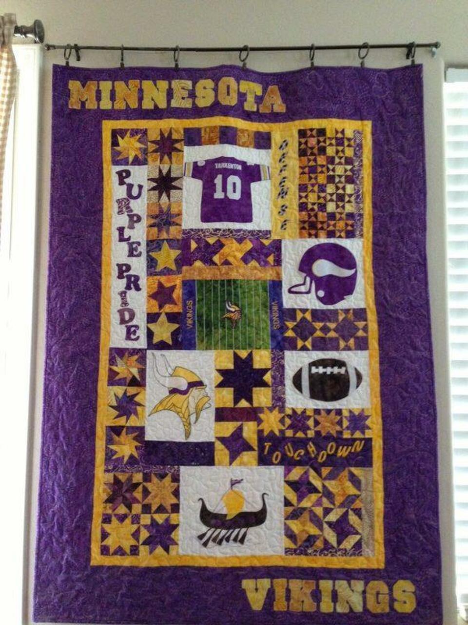 Minnesofta Vikings Quilt Blanket Lv01 Quilt and Home Decor