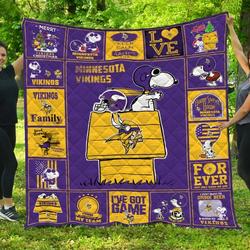 Minnesota Vikings 1 Quilt Blanket Fan Made      and Home Decor
