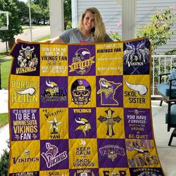 Minnesota Vikings Quilt Blanket 02 and Home Decor