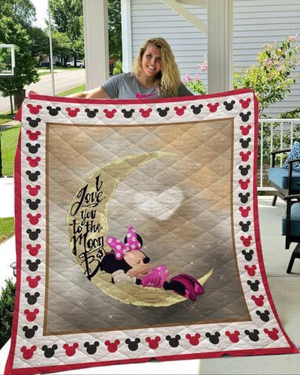 Minnie I Love You Quilt Fabric Quilt and Home Decor