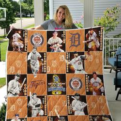 Mlb  Detroit Tigers Quilt Blanket 03 and Home Decor