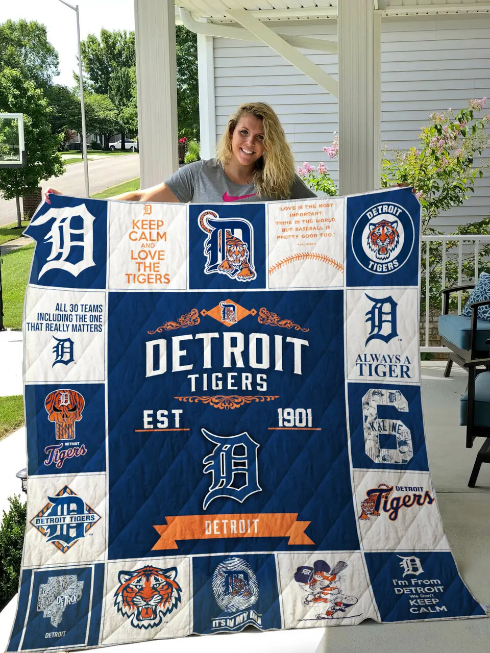 Mlb Detroit Tigers Quilt Blanket and Home Decor