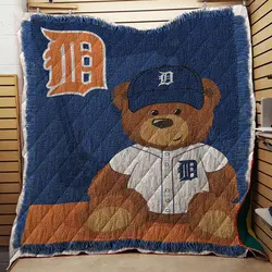 Mlb Field Bear Baby Woven Jacquard Throw Quilt and Home Decor