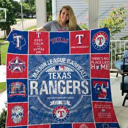 Mlb Texas Rangers Quilt Blanket and Home Decor