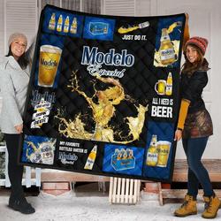Modelo Especial All I Need Is Beer Gift Idea Quilt and Home Decor