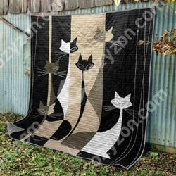 Modern Cat Quilt Cd014  Quilt and Home Decor