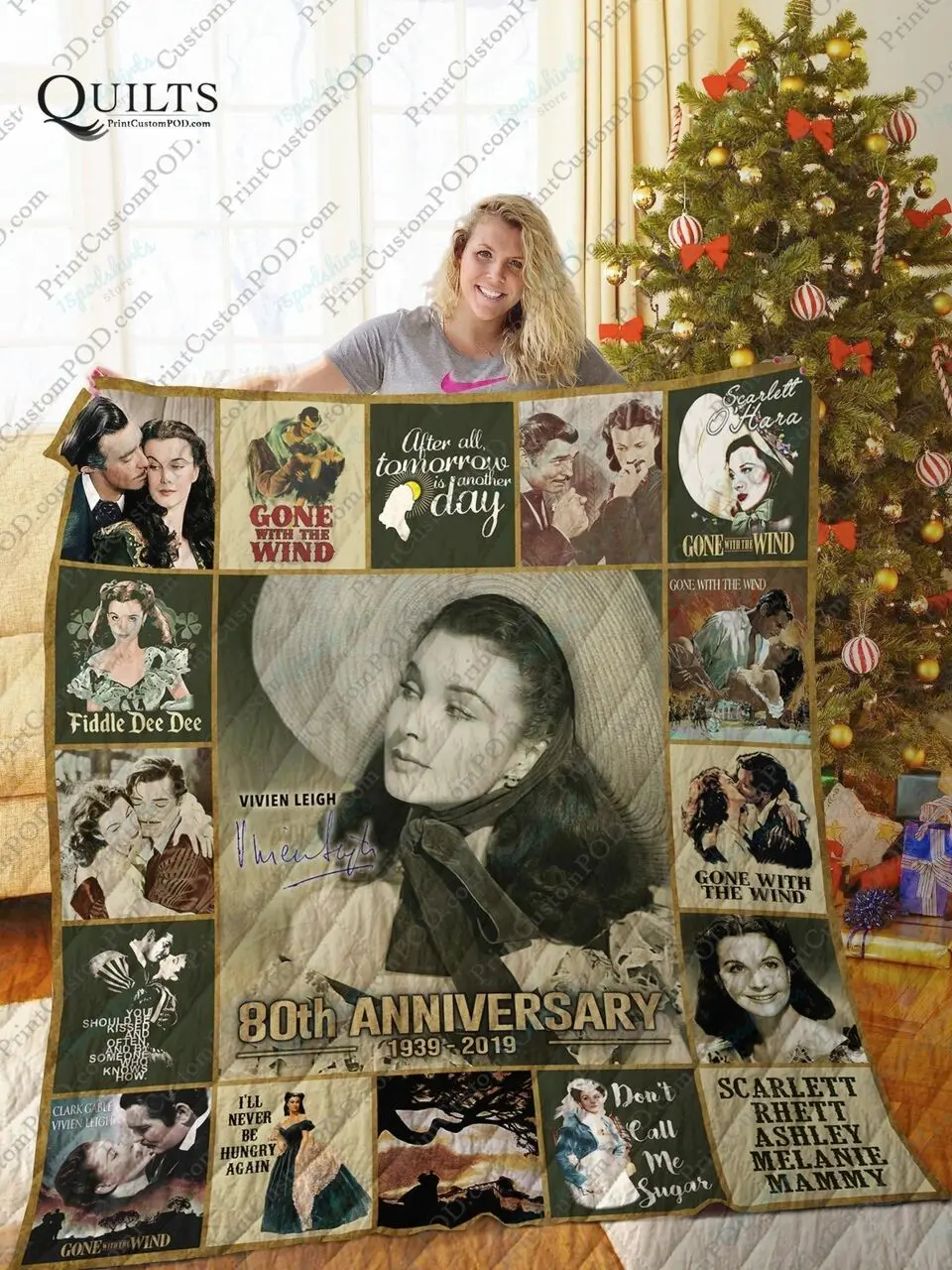 Mofi Gone With The Wind Quilt Blanket and Home Decor