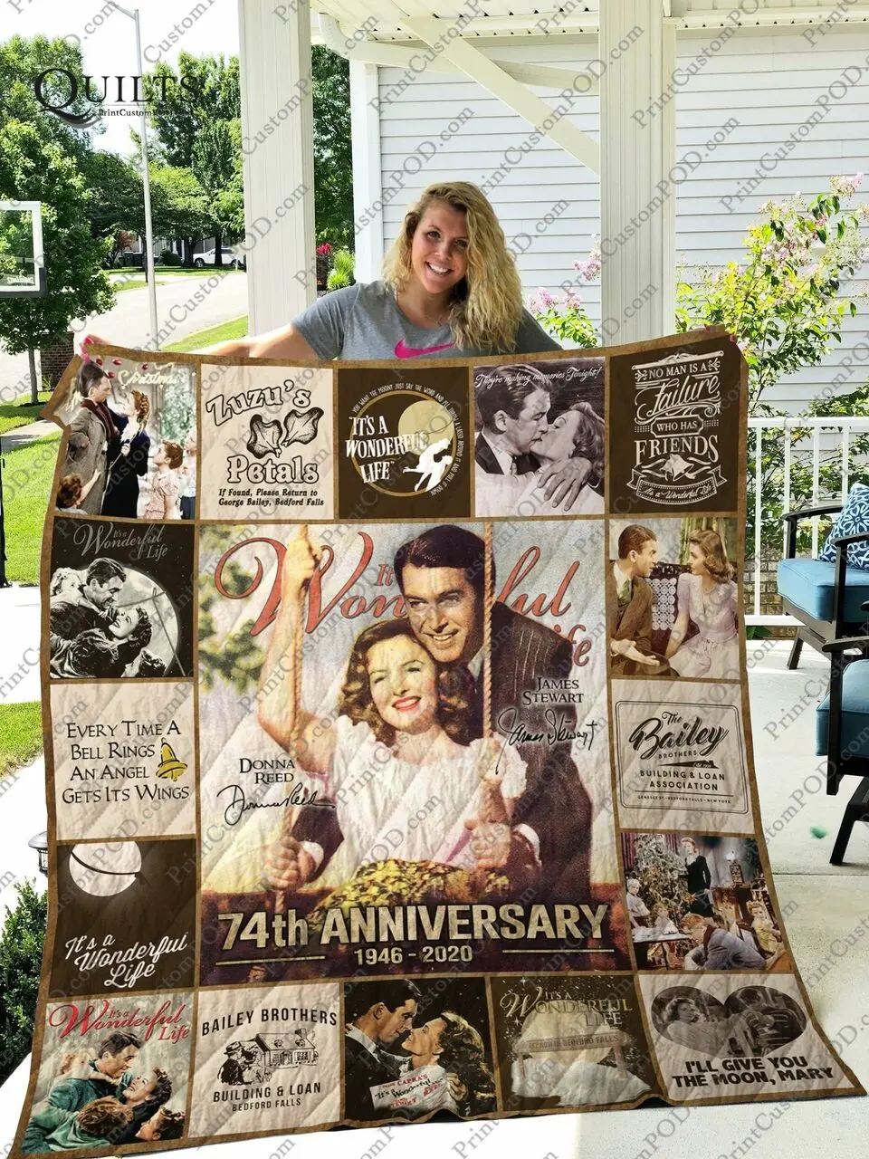 Mofi ItS A Wonderful Life Quilt Blanket and Home Decor