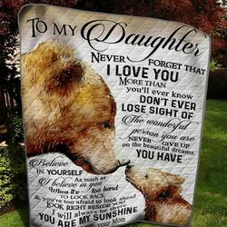 Mom Bear To Daughter Quilt Blanket and Home Decor