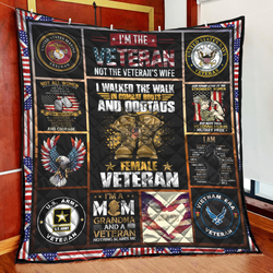 Mom Grandma Veteran Female Veteran | Veteran Quilt | US Military Blanket Quilt | Gift for Veteran and Home Decor