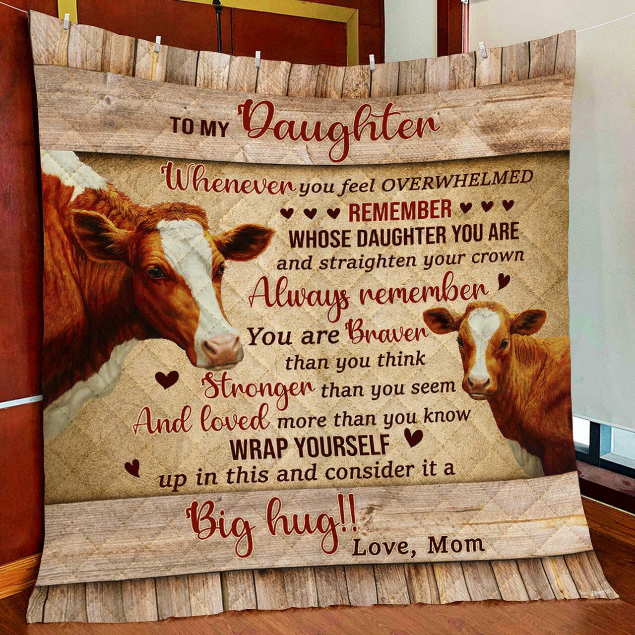 Mom To Daughter Cattle Quilt Blanket and Home Decor