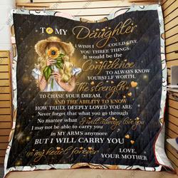 Mom To Daughter Give You Three Things Quilt Blanket Dhc04012062Td and Home Decor