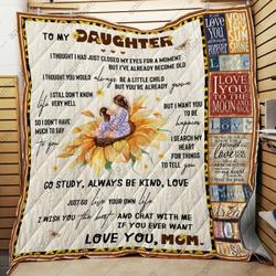 Mom To Daughter Go Study Quilt Blanket Dhc040120175Td and Home Decor