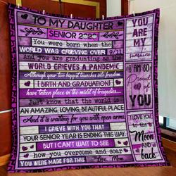 Mom To Daughter Senior 2020 Quilt Blanket and Home Decor