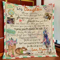 Mom To Daughter Wherever Your Journey In Life May Take You Horse Quilt Blanket and Home Decor