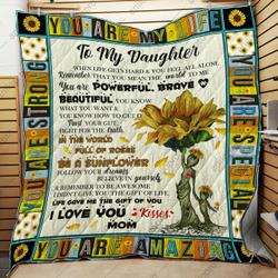 Mom To Daughter You Are Powerful Quilt Blanket Dhc040120113Td and Home Decor