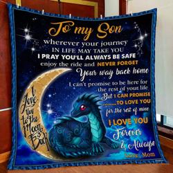 Mom To Son Dragon Quilt Blanket and Home Decor