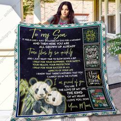 Mom To Son I Just Want Time To Slow Down A Bit Quilt Blanket Dhc04012084Td and Home Decor