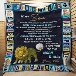Mom To Son Try Something New Quilt Blanket Dhc040120150Td and Home Decor