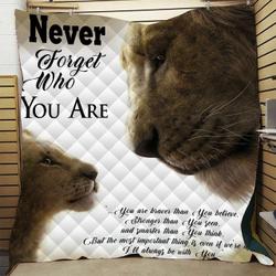 MomS Love Lion Quilt- Blanket Never Forget Who You Are and Home Decor